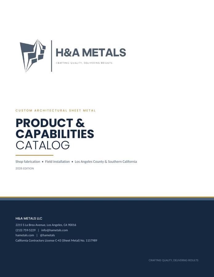 H&A Metals 2026 Product & Capabilities Catalog cover