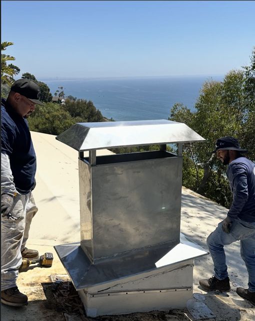 Custom stainless chimney cap, Pacific Palisades